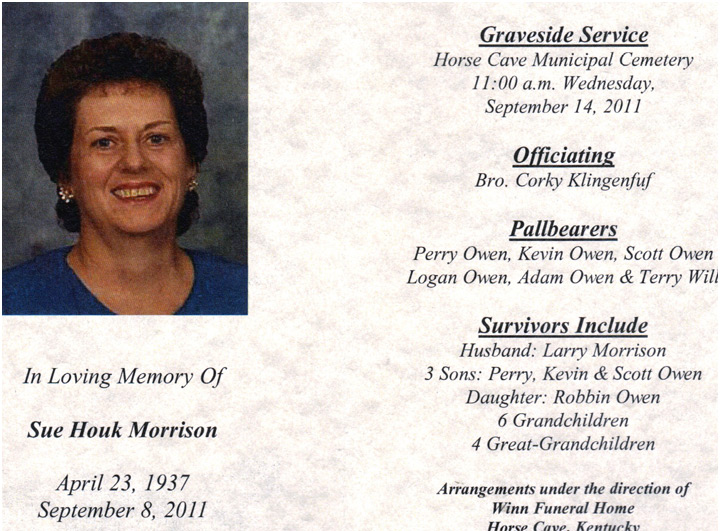 Sue Houk Morrison Obit